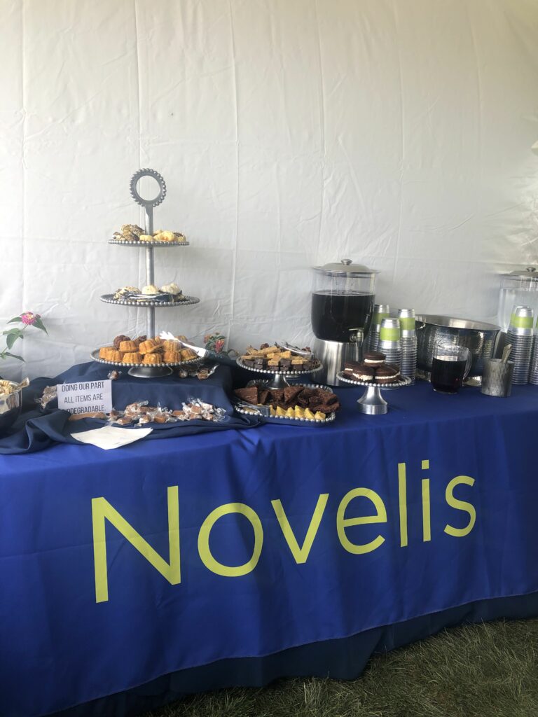 Corporate groundbreaking event setup